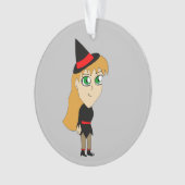 Chibi-Hexe Ornament (Vorderseite)