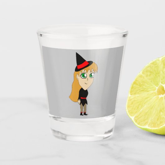 Chibi-Hexe Schnapsglas (Vorderseite)