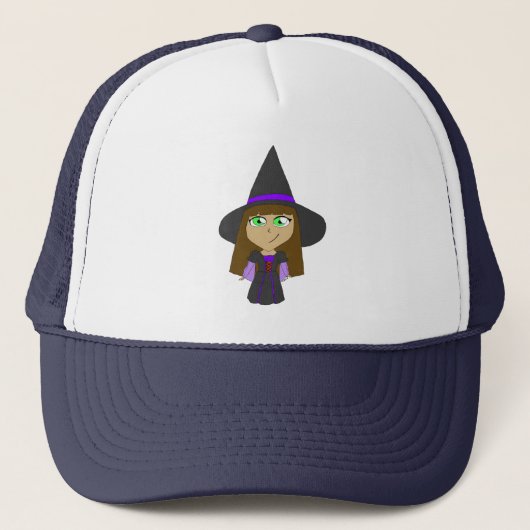 Chibi-Hexe  Truckerkappe (Vorderseite)