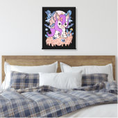 Chibi Horror Unicorn Creepy Kawaii Gift Pastel Leinwanddruck (Insitu (Schlafzimmer))