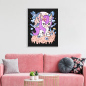 Chibi Horror Unicorn Creepy Kawaii Gift Pastel Leinwanddruck (Insitu (Wohnzimmer))