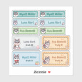 Chibi Husky Name Labels (Blatt)