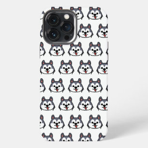 Chibi Husky patern - Cartoon-Hund-Stil iPhone 13 Pro Max Hülle