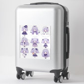 Chibi im Lila Pop Art Custom-Cut Vinyl Sticker (Koffer)