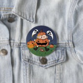 Chibi in Kürbiskostüm, Halloween-Theme-Button Button (Beispiel)