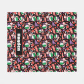 Chibi Joker and Harley Heart Pattern Fleecedecke (Vorderseite (Horizontal))