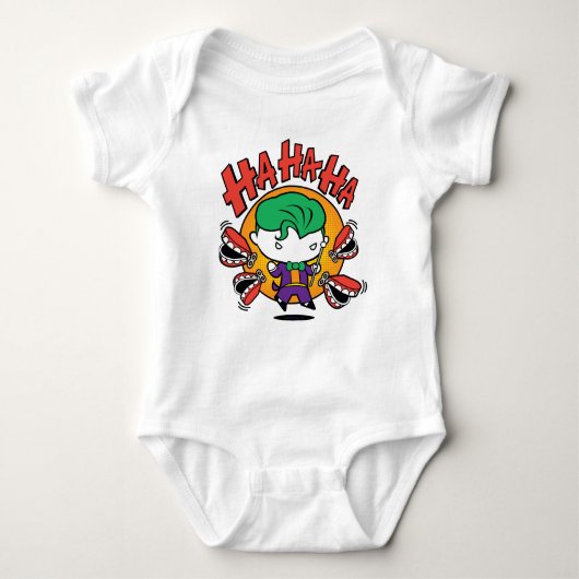 Chibi-Joker mit Spielzeugzähnen Baby Strampler (Vorderseite)