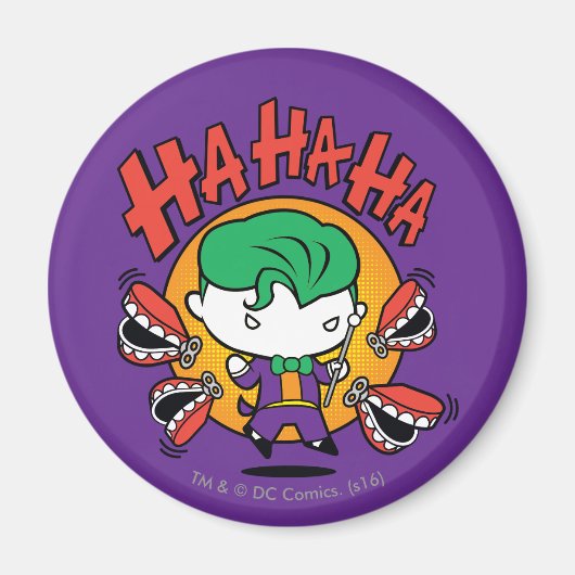 Chibi-Joker mit Spielzeugzähnen Magnet (Vorne)