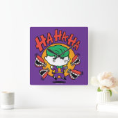 Chibi-Joker mit Spielzeugzähnen Quadratische Wanduhr (Zuhause)
