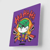 Chibi-Joker mit Spielzeugzähnen Quadratische Wanduhr (Winkel)