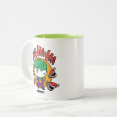 Chibi-Joker mit Spielzeugzähnen Zweifarbige Tasse (Vorderseite Links)
