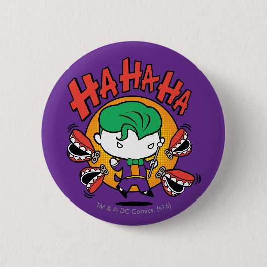 Chibi-Joker mit Spielzeugzecken Button (Vorderseite)