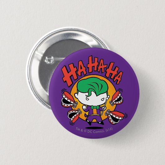Chibi-Joker mit Spielzeugzecken Button (Vorne & Hinten)
