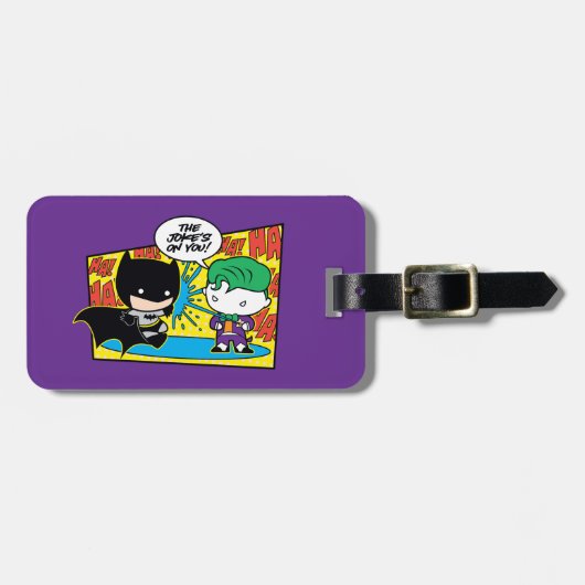 Chibi Joker Pranking Chibi Batman Gepäckanhänger (Vorderseite horizontal)