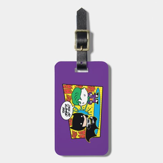 Chibi Joker Pranking Chibi Batman Gepäckanhänger (Vorderseite vertikal)
