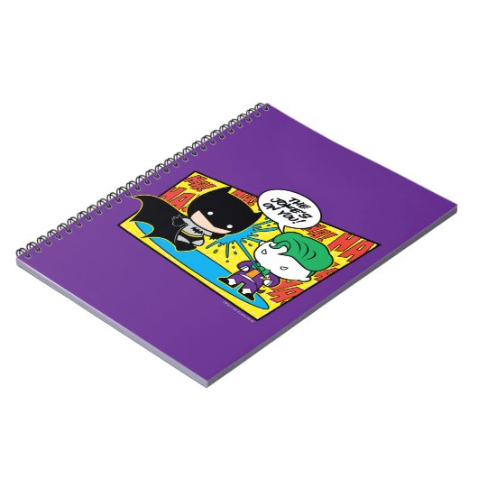 Chibi Joker Pranking Chibi Batman Notizblock (Linke Seite)