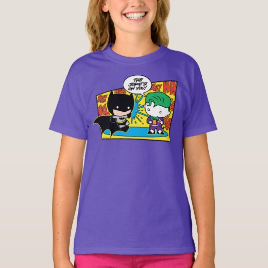 Chibi Joker Pranking Chibi Batman T-Shirt (Vorderseite)