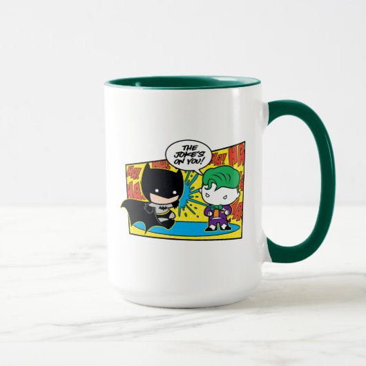 Chibi Joker Pranking Chibi Batman Tasse (Rechts)