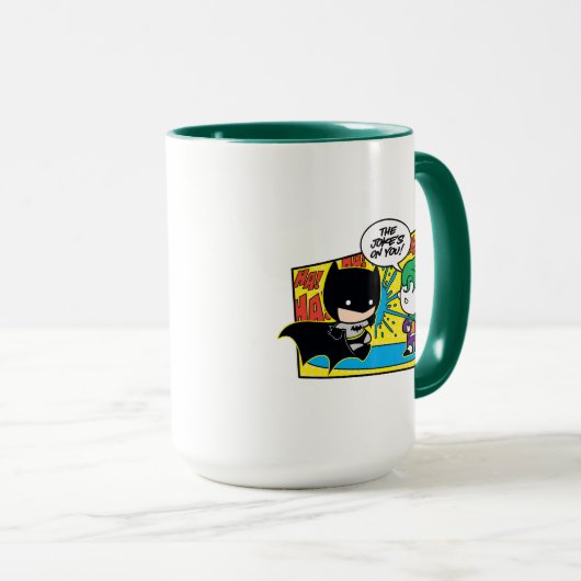Chibi Joker Pranking Chibi Batman Tasse (VorderseiteRechts)
