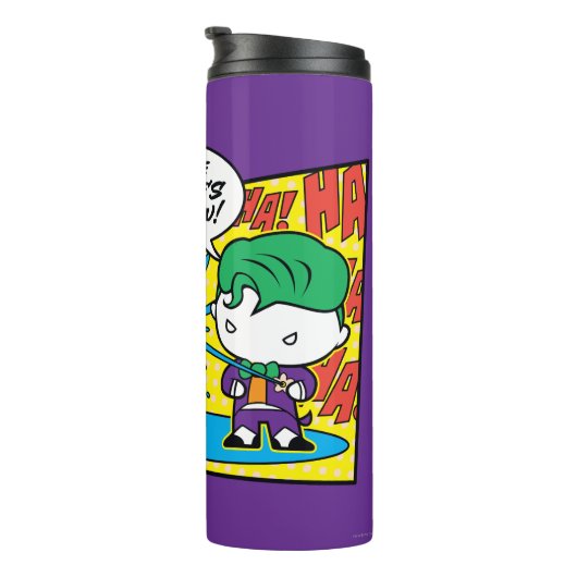 Chibi Joker Pranking Chibi Batman Thermosbecher (Nach rechts gedreht)