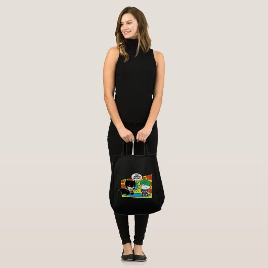 Chibi Joker Pranking Chibi Batman Tragetasche (Vorderseite (Model))