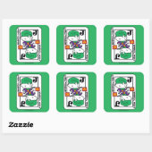 Chibi Joker Spielkarte Quadratischer Aufkleber (Blatt)
