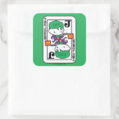 Chibi Joker Spielkarte Quadratischer Aufkleber (Tasche)