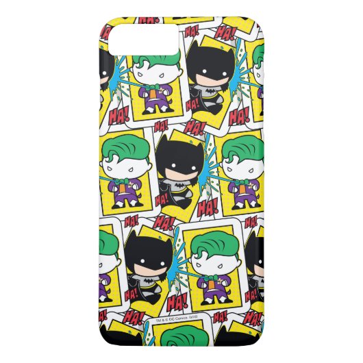 Chibi-Joker und Batman-Kartenmuster Case-Mate iPhone Hülle (Rückseite)
