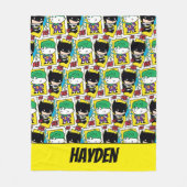 Chibi-Joker und Batman-Kartenmuster Fleecedecke (Vorderseite)