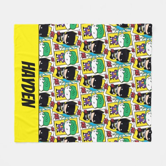 Chibi-Joker und Batman-Kartenmuster Fleecedecke (Vorderseite (Horizontal))