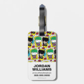 Chibi-Joker und Batman-Kartenmuster Gepäckanhänger (Rückseite vertikal)