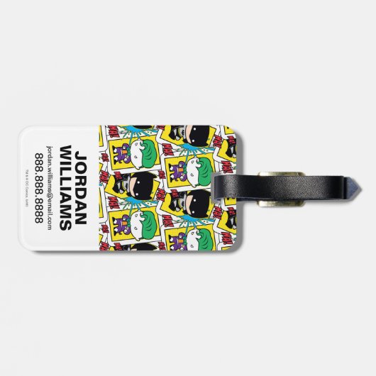 Chibi-Joker und Batman-Kartenmuster Gepäckanhänger (Rückseite horizontal)