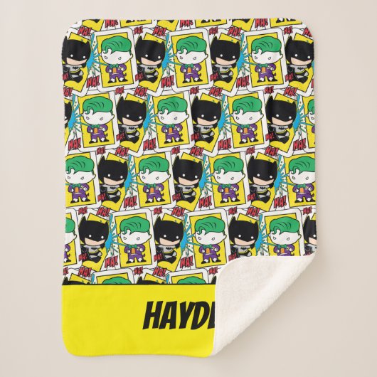 Chibi-Joker und Batman-Kartenmuster Sherpadecke (Vorderseite)