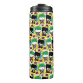 Chibi-Joker und Batman-Kartenmuster Thermosbecher (Vorderseite)