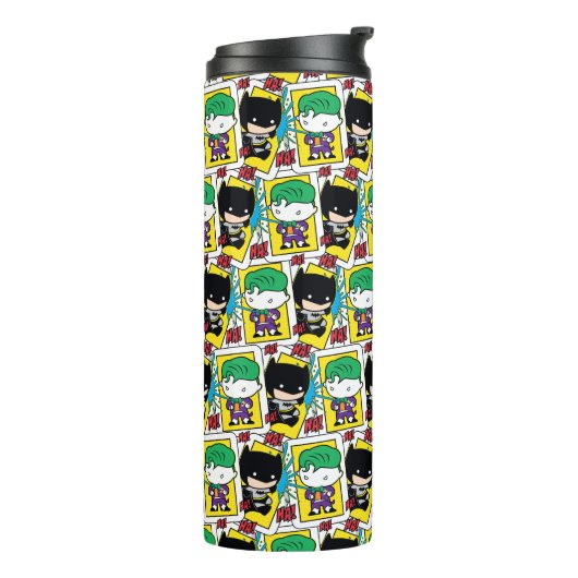 Chibi-Joker und Batman-Kartenmuster Thermosbecher (Nach links gedreht)