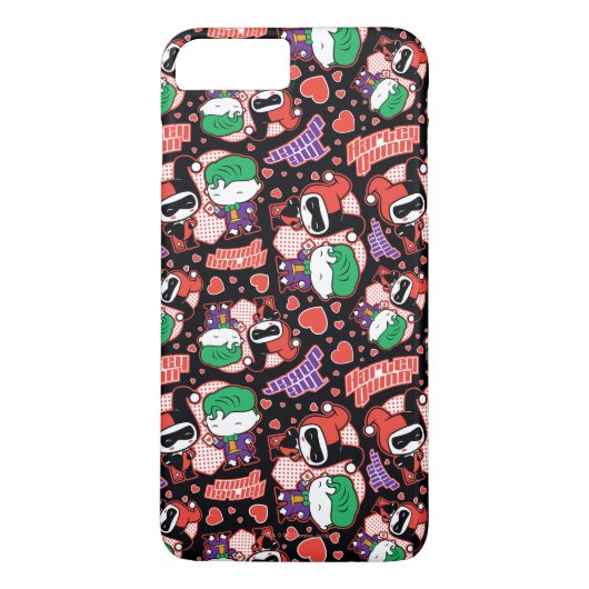 Chibi Joker und Harley Heart Pattern Case-Mate iPhone Hülle (Rückseite)