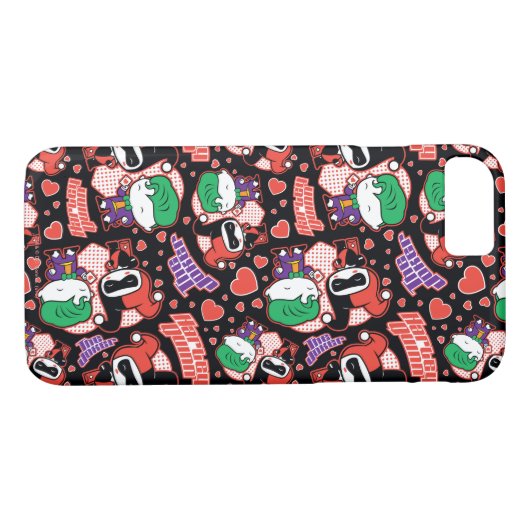 Chibi Joker und Harley Heart Pattern Case-Mate iPhone Hülle (Rückseite (Horizontal))