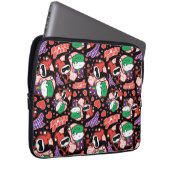 Chibi Joker und Harley Heart Pattern Laptopschutzhülle (Vorne Rechts)