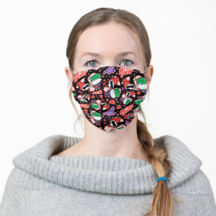 Chibi Joker und Harley Heart Pattern Mund-Nasen-Maske Aus Stoff