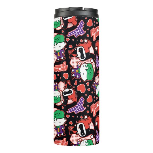 Chibi Joker und Harley Heart Pattern Thermosbecher (Rückseite)