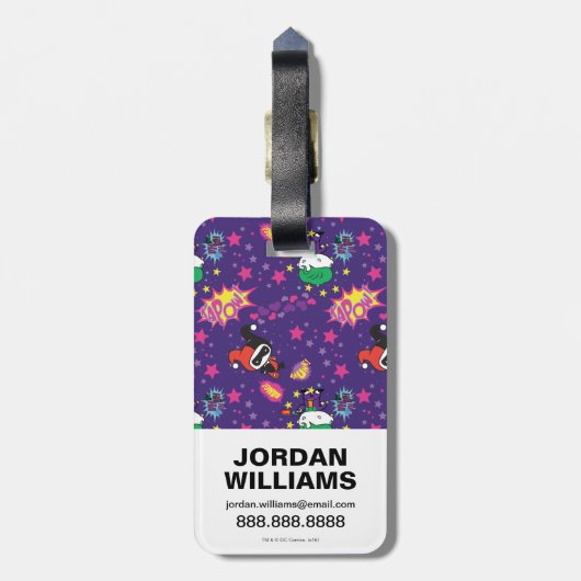 Chibi Joker und Harley Pattern Gepäckanhänger (Rückseite vertikal)