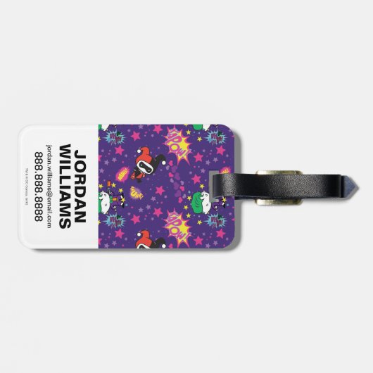 Chibi Joker und Harley Pattern Gepäckanhänger (Rückseite horizontal)