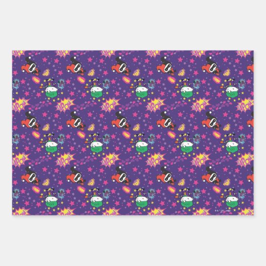 Chibi Joker und Harley Pattern Geschenkpapier Set (Vorderseite 3)