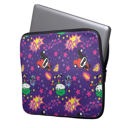 Chibi Joker und Harley Pattern Laptopschutzhülle (Vorderseite Links)
