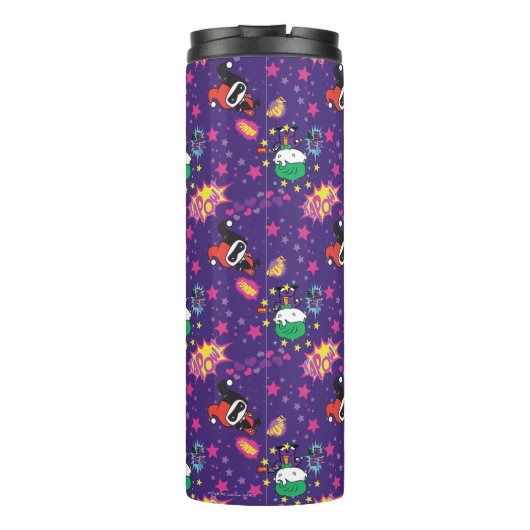Chibi Joker und Harley Pattern Thermosbecher (Rückseite)