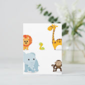 Chibi Jungle Animals Design Postkarte (Stehend Vorderseite)
