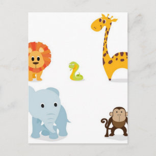 Chibi Jungle Animals Design Postkarte