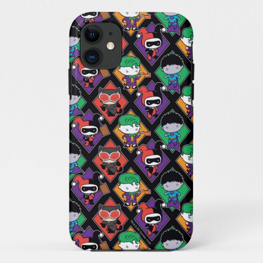 Chibi Justice League Bösewicht-Muster Case-Mate iPhone Hülle (Rückseite)