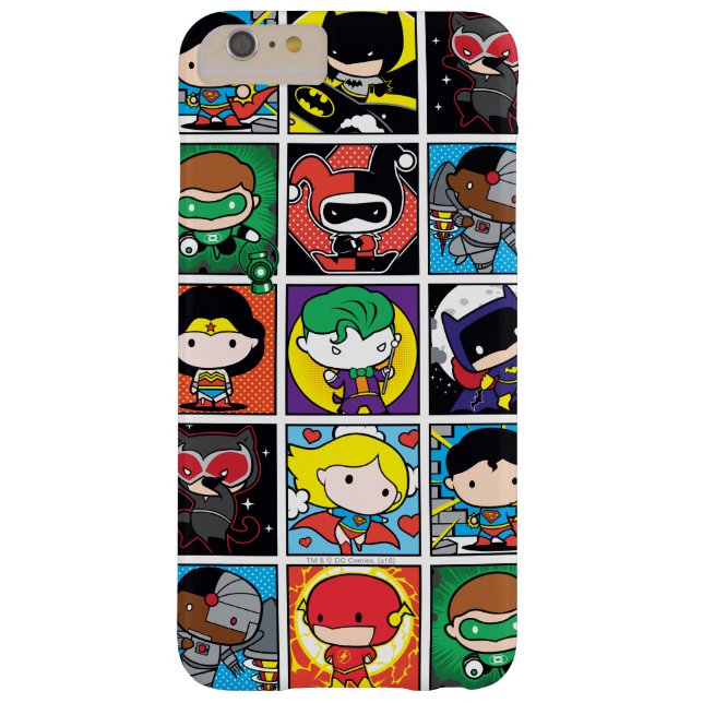 Chibi Justice League Character Pattern Case-Mate iPhone Hülle (Rückseite)