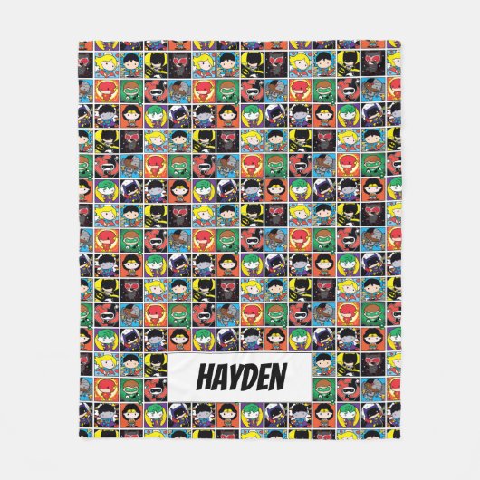 Chibi Justice League Character Pattern Fleecedecke (Vorderseite)